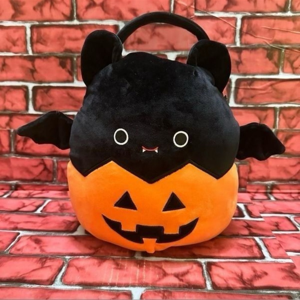 Squishmallows Black and Orange Bat Halloween Costume Bag